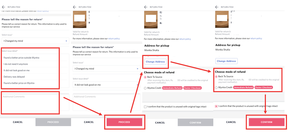 How-to-return-a-product-on Myntra